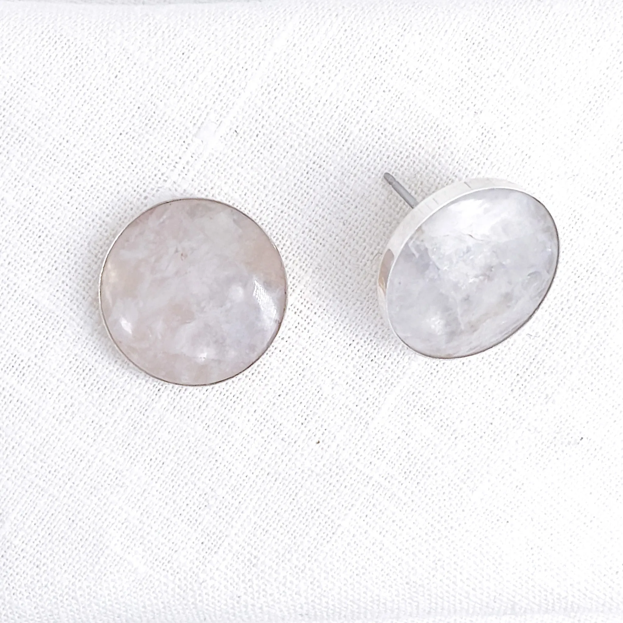 Sterling Silver Statement Confluence Earrings - Frosty Quartz