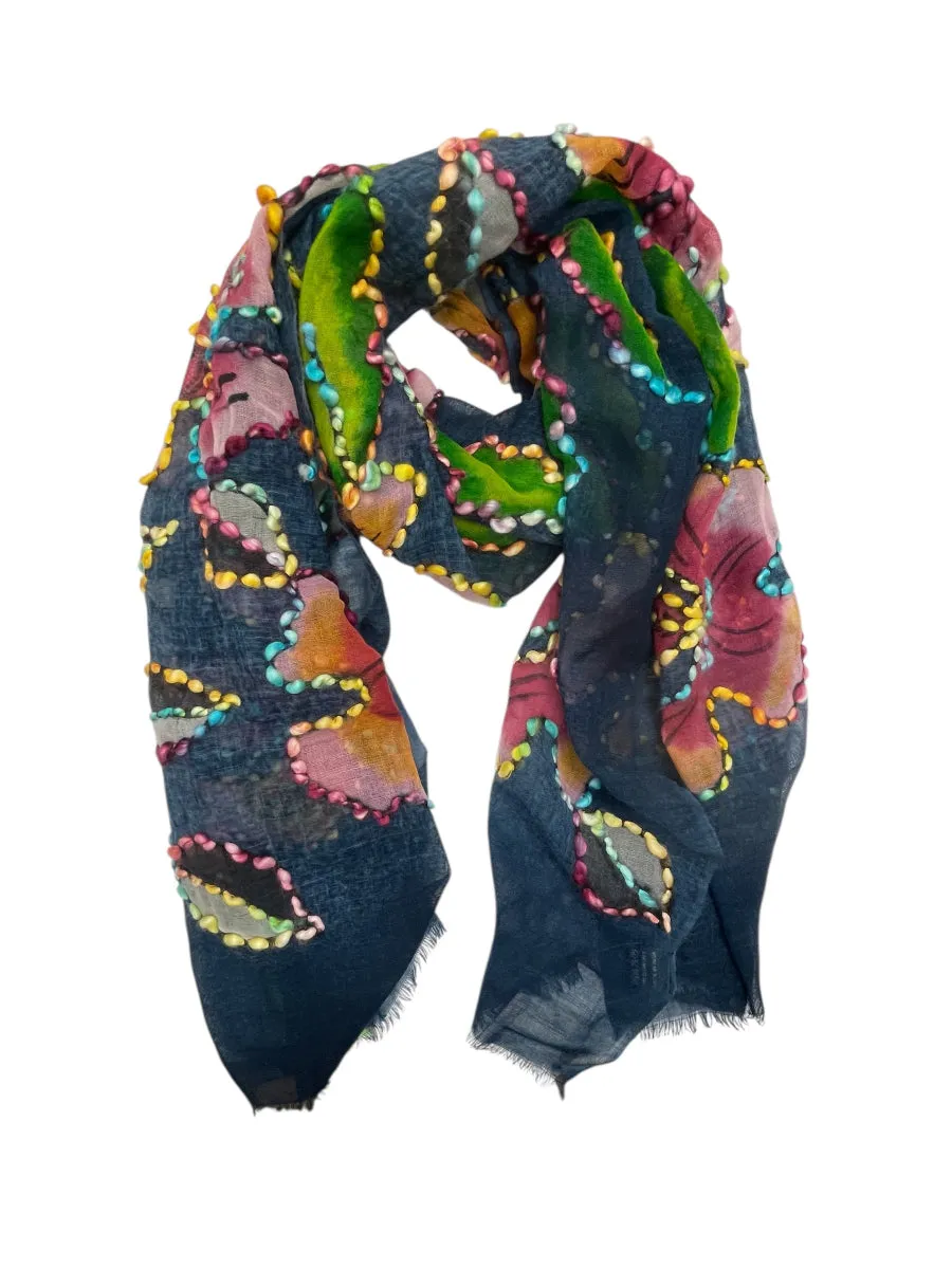 ZODA Pure Wool Scarf-Navy
