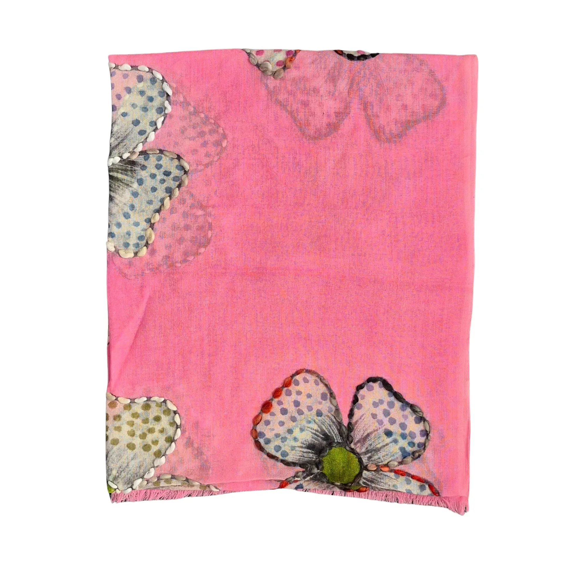 ZODA Pure Wool Scarf-Pink Flower